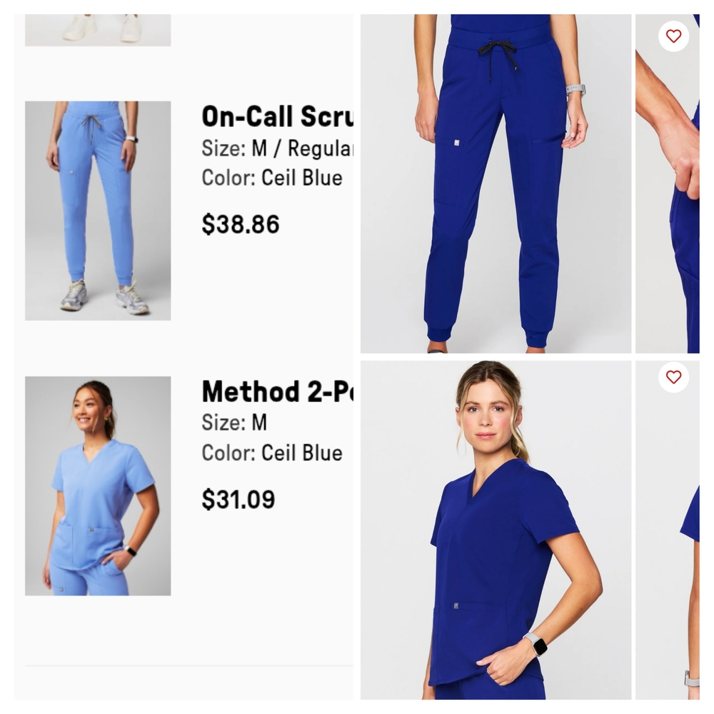 Ceil Blue Fabletics Scrub Set